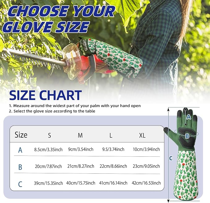 Schwer Gardening Gloves for Women, Reinforced Fingertips & Palm, L010, XL | Touchscreen, Forearm Protection, Abrasion Resistant, Breathable, Comfortable, Rose Pruning, Weeding, Gardening Tools, Gifts