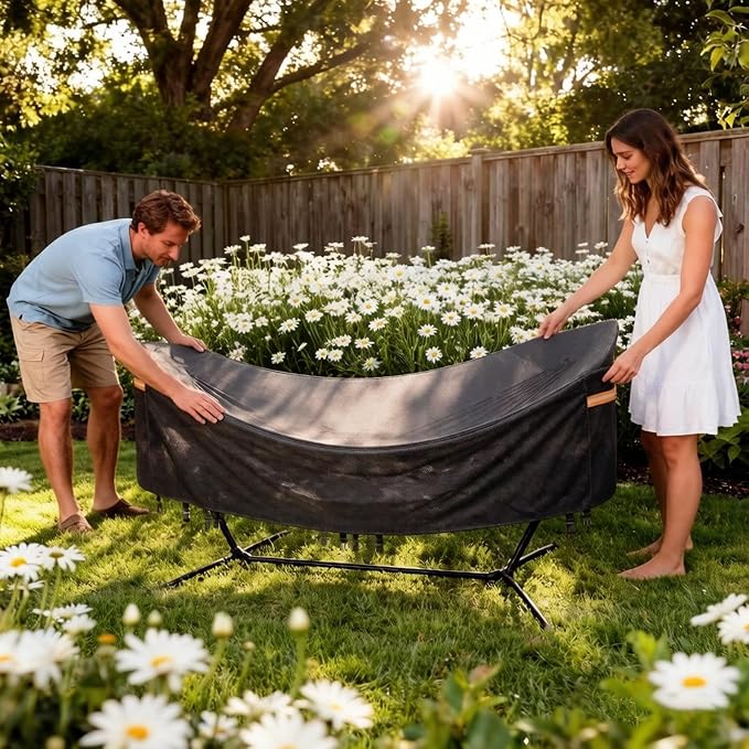 Hammock Cover Waterproof - Heavy Duty Dustproof Protector - Camping Hammock Cover - for Outdoor Hiking Biking Cycling Mountain Fishing Picnic Garden