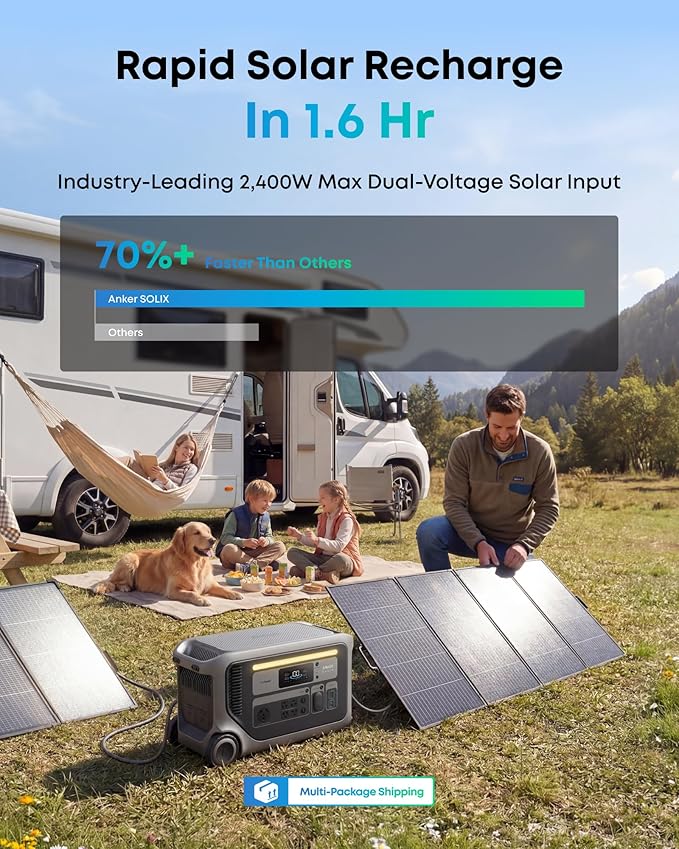 Anker SOLIX F3000 Portable Power Station with Protective Cover, 3,072Wh, 6,000W Recharging, Solar Generators for Home Use, Expandable to 24kWh, For Power Outages, Camping, RVs, Emergencies