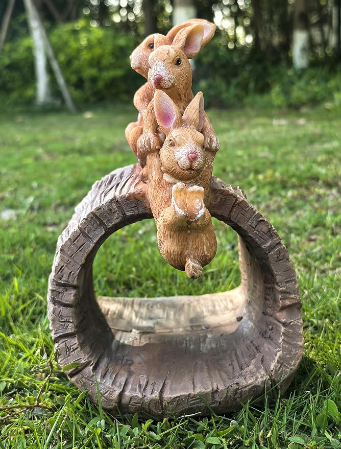 Decorative Gutter Downspout Extensions Statue,3" x 4" Downspout Extension Sculpture,Rabbit Decorative Rain Gutter Downspout Extension Figurine Decor Sculpture for Lawn Yard