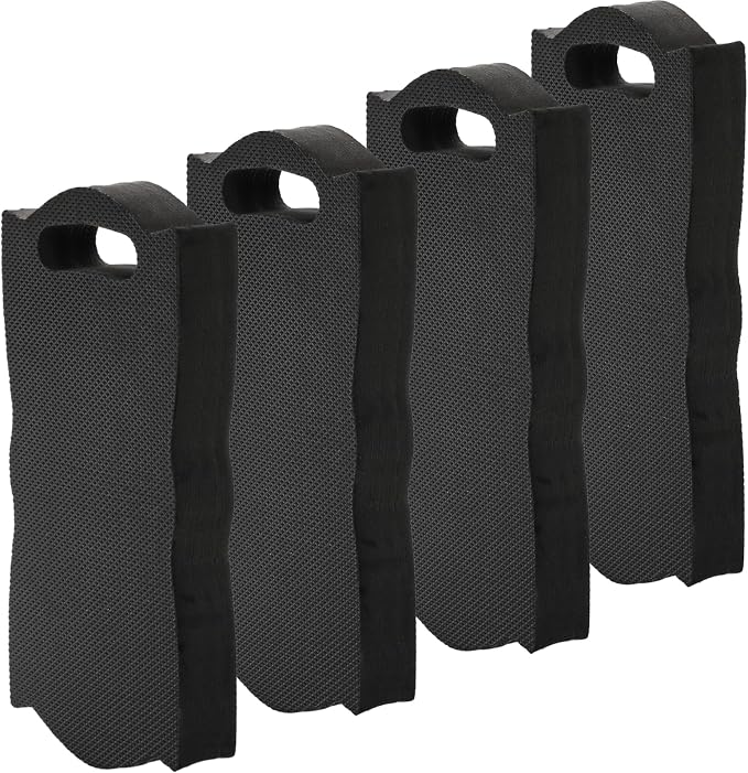 Covzoe 4 Pack Thick Kneeling Pad, 15.7" L x 7" W x 1.5" Th Waterproof Garden Kneel Pads Cushion with Handle, Soft Foam Kneeler Mat for Work, Cleaning, Yoga, Praying, Bath, Exercise, Black
