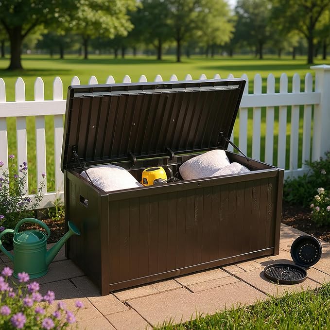 Large Outdoor Storage Boxes Waterproof Deck Box Lockable Garden Storage Box for Furniture Outside Cushions Gardens Pool Tools