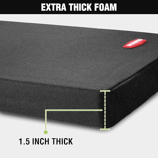 WORKPRO 17" Kneeling Pad with Removable Cover, Black | Soft NBR Foam Cushioning, Large Size, For Gardening, Daily Chores, Workout Supplies