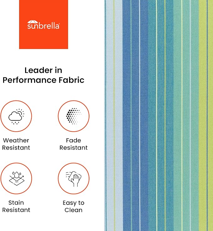Covers & All Sunbrella Outdoor Cushions, High Back Outdoor Chair Cushions with Supportive Foam Seat and Poly Fill Back, Made with Waterproof, Stain & Fade Resistant Sunbrella Fabric for Patio Chairs