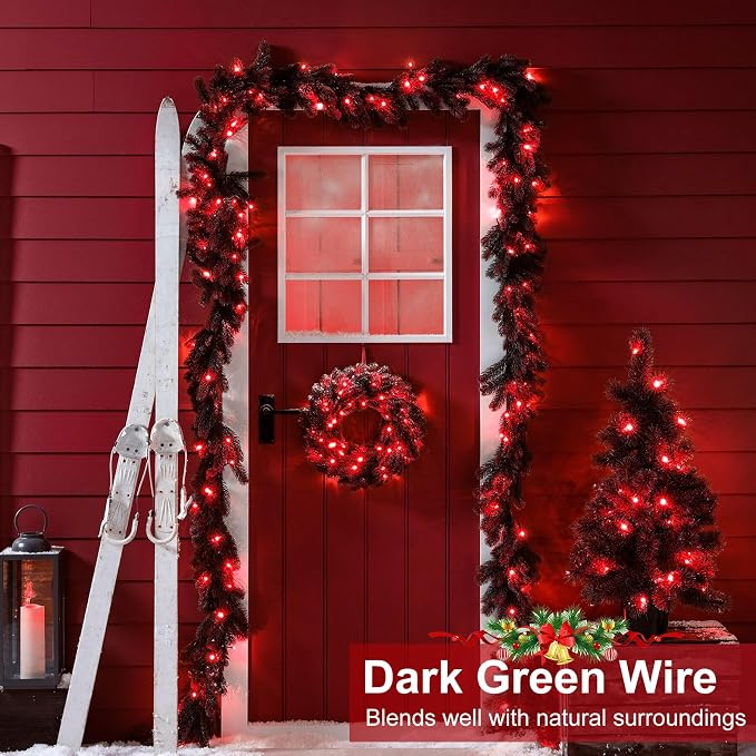 100FT 300 LED Christmas Lights Outdoor, Christmas Tree Lights, Red | Plug in 8 Modes Waterproof Connectable String Lights for Outside Patio Yard Halloween Holiday Decorations