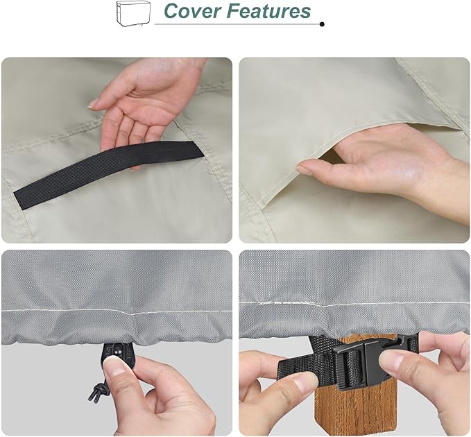 Patio Coffee Table Cover, Waterproof Rectangular Small Side Table Cover for Outdoor Furniture 36L x 22W x 18H inch