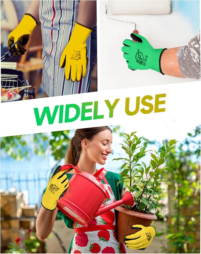 Honeydak 36 Pairs Gardening Gloves for Men Women Breathable Rubber Coated Working Gloves Bulk for Gardening Construction Work