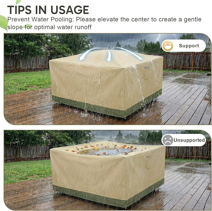 COWVIE Square Outdoor Furniture Cover for Sectional Sofa Set, 600D Waterproof Patio Set Cover for Lawn General Purpose Table and Chairs, 86''L x 86''W x 32''H