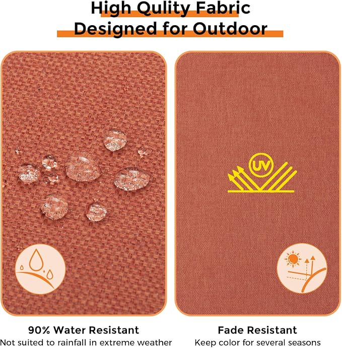 Magpie Fabrics Indoor Outdoor Cushion Cover Replacement 2 Pack, NO Insert! Water Repellent Slipcover with Ties Decor for Patio Garden Chair Sofa Bench Wicker(Coral, 22x20x4 Inch)