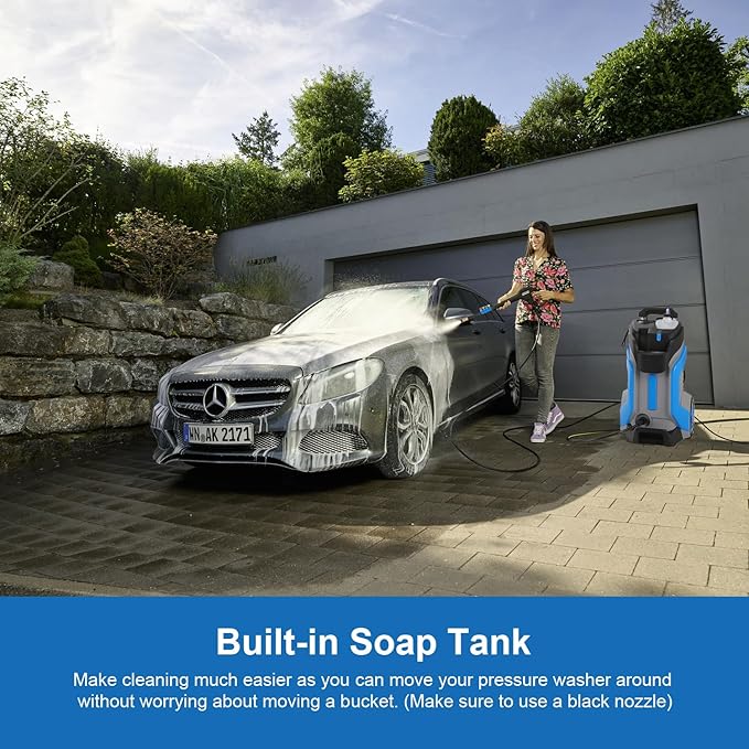 5000 PSI Electric Pressure Washer, 4.0 GPM Heavy Duty Power Washer with 33FT Pressure Hose, 5 Nozzles and Foam Cannon for Home/Cars/Driveways/Patios/Fences,Blue