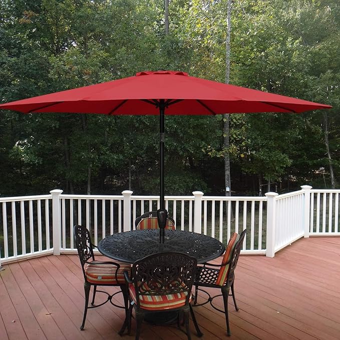Simple Deluxe Patio Umbrella Outdoor, UV Protection Sunshade with Push Button Tilt/Crank and 8 Sturdy Ribs, for Table Garden Lawn Beach Pool