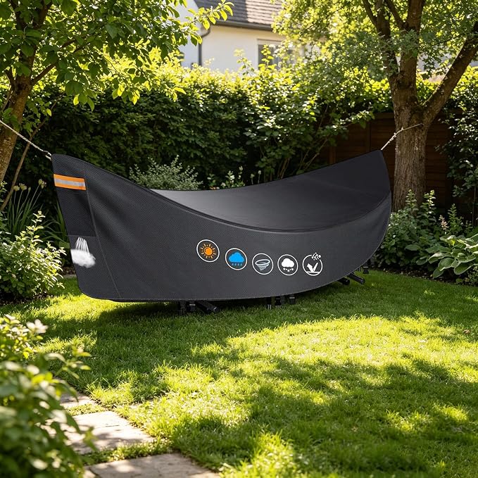 Hammocks Cover Waterproof - Breathable, Large Hammocks Cover with Buckle, Patio Hanging Chaise and Stand Cover, Universal Outdoor Hammock Cover for Garden, Patio & Beach Hammock Stand (Black#B)