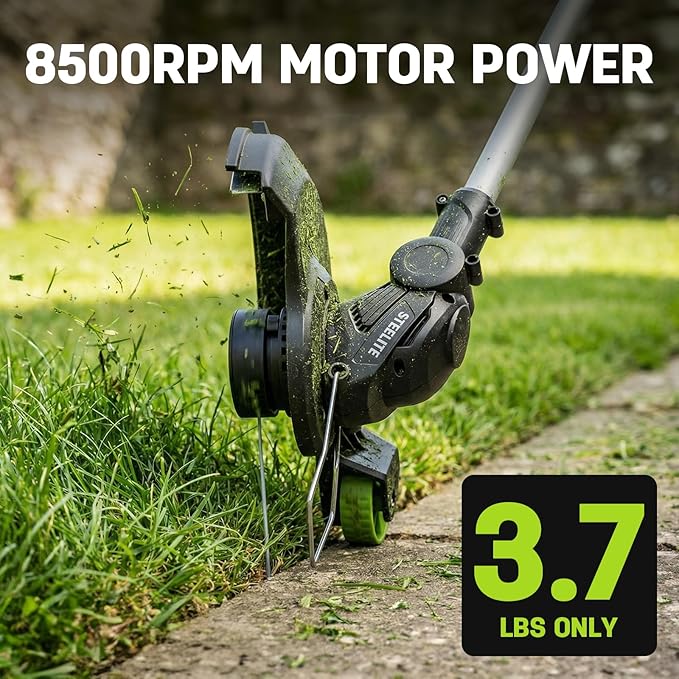 STEELITE 20V Electric Lawn Mower & 12-Inch 2-in-1 String Trimmer/Edger Combo, 13-Inch Cordless Mower with 4.0Ah + 2.0Ah Batteries & Charger, 5 Replacement Spools for Small Lawns