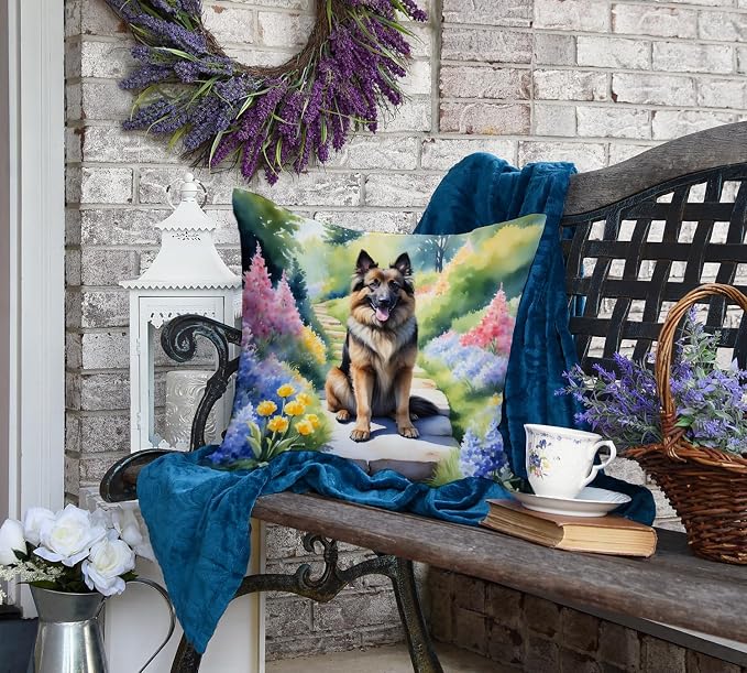 Caroline's Treasures Belgian Tervuren Spring Path Throw Pillow Machine Washable, Indoor Outdoor Decorative Pillow for Couch, Bed or Patio, 18Hx18W