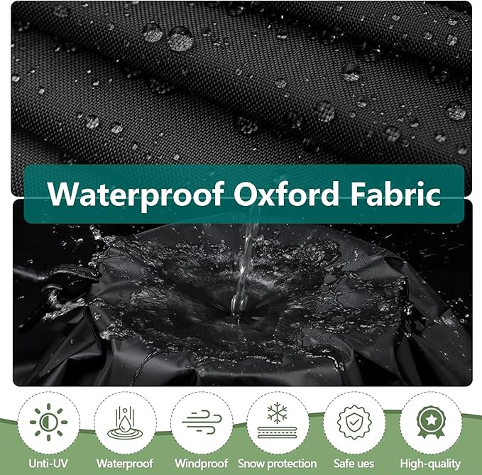 Oslimea Outdoor Dining Table Cover 60 inch Rectangle Patio Dining Table Covers Waterproof Furniture Covers, Windproof, UV Resistant and All Weather Resistant, 60 x 38 x 28 inch, Black
