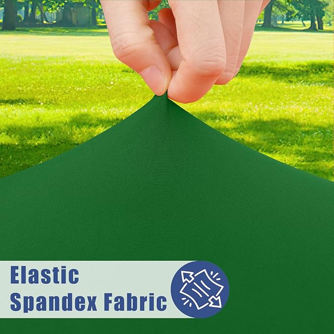 Moosfor Spandex 6 Foot Rectangle Table Cloth 2 Pack, Elastic Fitted Tablecloths for Picnic, Stretch Washable Patio Table Cover for Outdoor, Camping, Banquet and Parties (Emerald Green, 18"x72")
