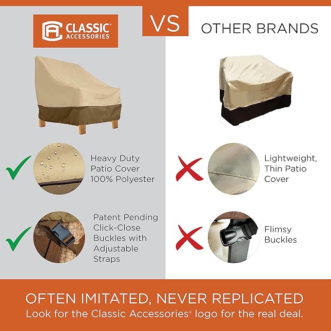 Classic Accessories Veranda Water-Resistant 76 Inch Patio Sofa/Loveseat Cover, Patio Furniture Covers