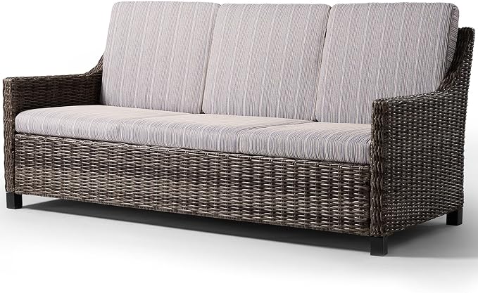 Wicker Patio Conversation Set, Outdoor Patio Chair Set with Deep Seating, Wide Armrests & Thick Cushions, All-Weather Outdoor Furniture Set for Patio, Porch, Deck & Backyard