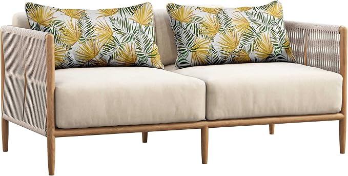 Indoor/Outdoor Polyester Fabric Lumbar Pillow Cover, All-Weather Waterproof Rectangular Cushion Case for Patio Furniture, 12 x 24 Set of 2 - Tropical-85