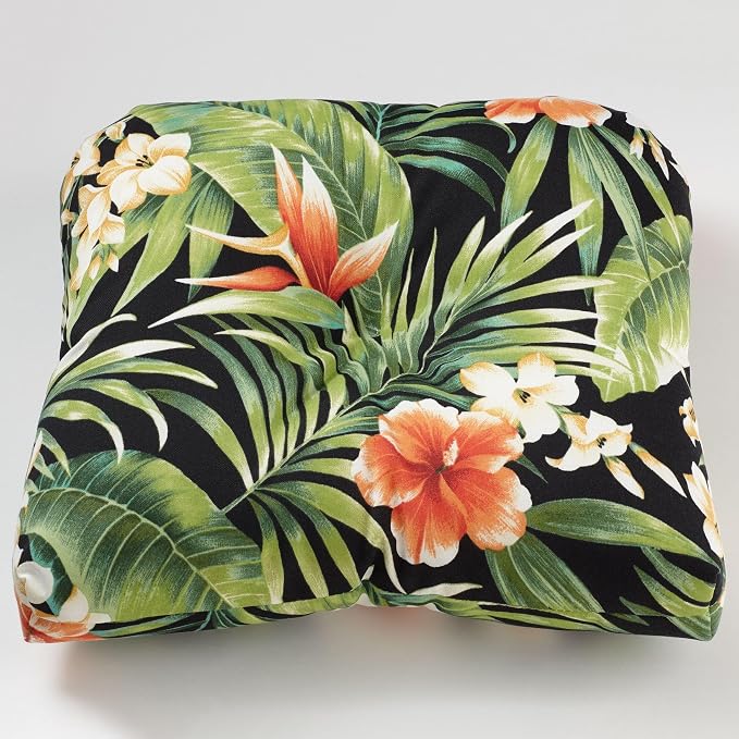 BrylaneHome Bh Outdoor Performance Tufted Wicker Chair Cushion - Cypress Midnight