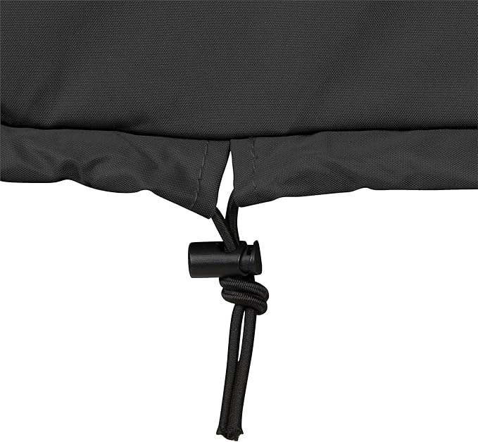 Shine Company Weatherproof Outdoor Rocking Chair Cover, 100% Woven Polyester, Elastic Cord with Toggle, Black