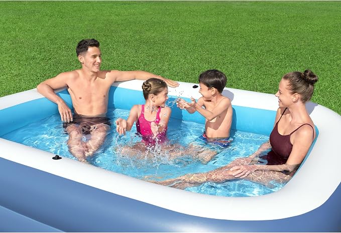 H2OGO! 2 Pack 8 Foot 4 Inch x 70 Inch Summer Bliss Shaded Inflatable Family Pool for Kids Ages 6 Above