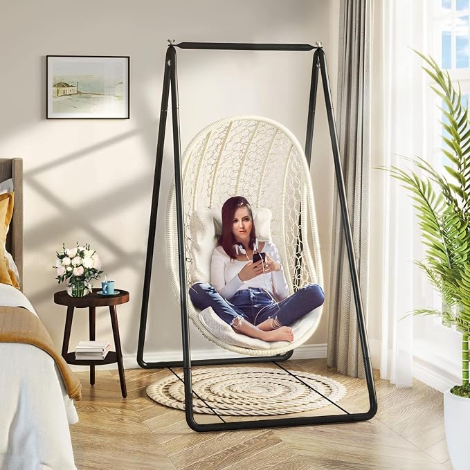 Hammock Chair Stand,Heavy-Duty Steel Hammock Stand,Swing Stand for Outdoor Indoor,Hammock Chair not Include,Max Load 220lbs
