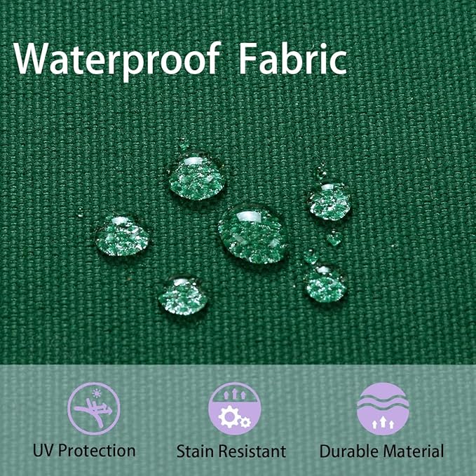 FUNHOME Outdoor Bench Cushion Cover 45 x18 x 3 inch,Water Resistant Cover with Zipper&Ties,Fade-Resistant Slipcover,Patio Porch Swing Cushion Cover Replacement Only,No Insert(Blackish Green)