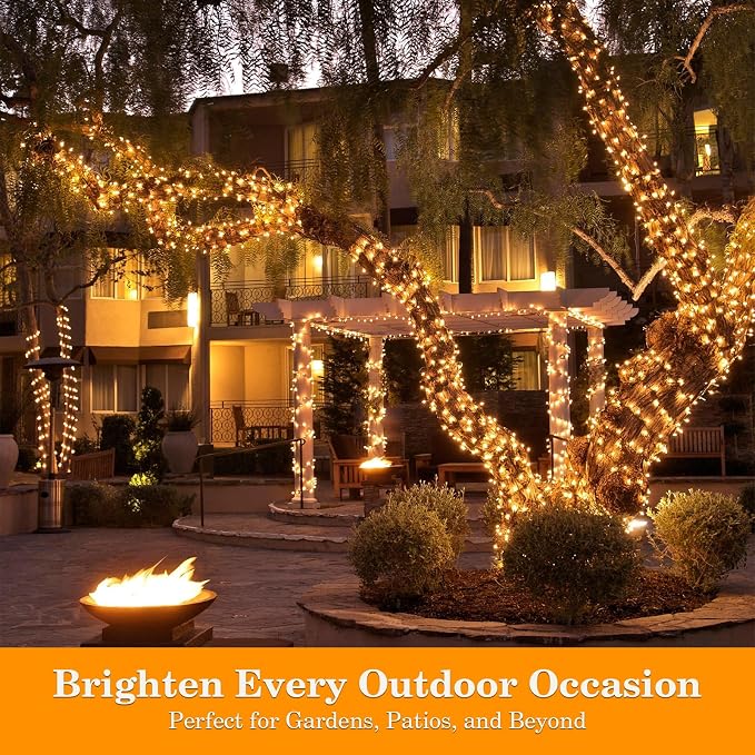 132FT 400 LED Christmas Lights, Twinkle Xmas Lights with 8 Modes and Timer, Outdoor Waterproof Christmas Tree Lights for Room Bedroom Wedding Party Holiday Decorations, Warm White
