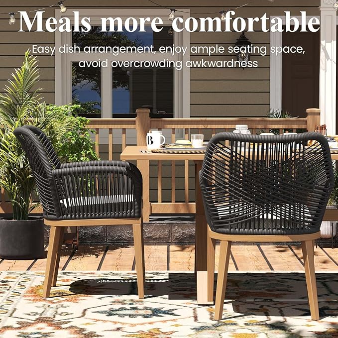 LayinSun Outdoor Dining Set for 10, 11 Pieces Patio Furniture Sets with Aluminum Dining Table and Rope Weave Chairs