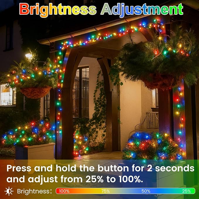 200 LED Connectable String Lights, 66FT Christmas Lights Outdoor Indoor | Multicolor, 13 Modes, Timer, Clear Wire Waterproof Twinkle Fairy Lights Plug in for Bedroom Classroom Patio Xmas Tree Decor