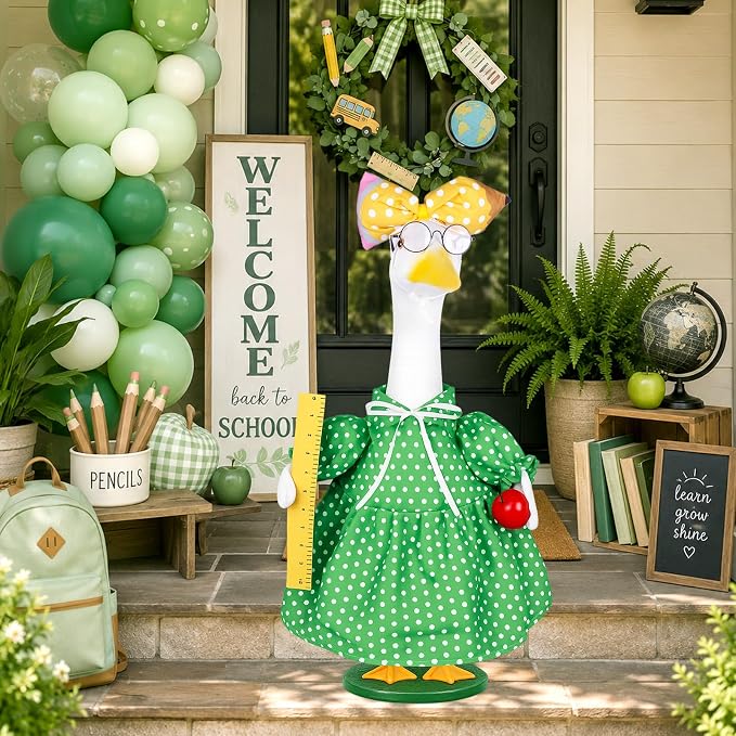 Back to school porch goose outfits (Teacher)