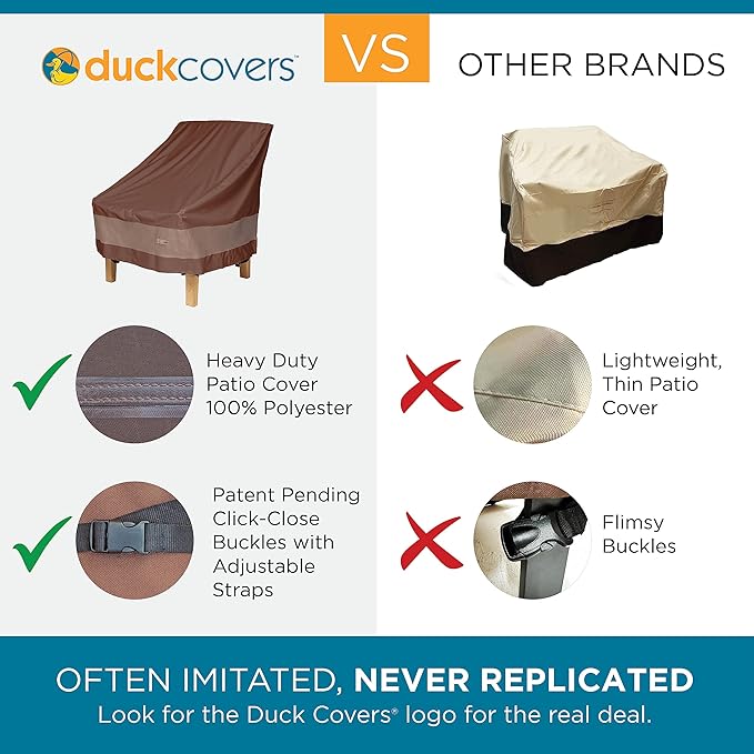 DUCKCOVERS ULV623835 Ultimate Patio Loveseat Cover, 62 "W x 38" D x 35" H, Mocha Cappuccino, Patio Furniture Covers