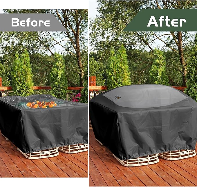 AceOrbit 2 Pcs Large Patio Furniture Cover Airbag Rectangle 39 x 86 Inch with Air Pump Table Air Pillow Inflatable Support Protection for Outdoor Prevent Rain Snow Leaves Dust