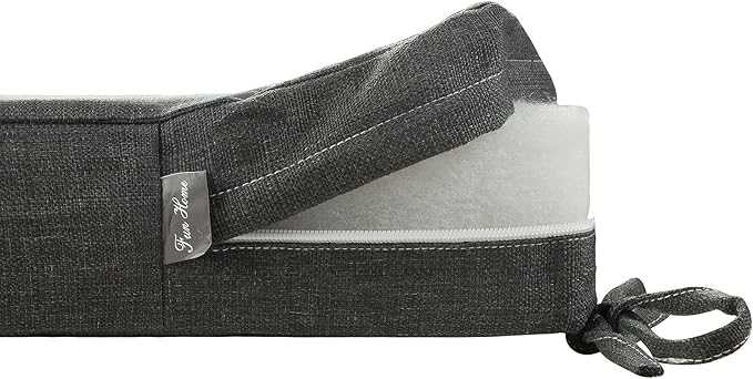 FUNHOME Outdoor Bench Cushion Cover 45 x18 x 3 inch,Water Resistant Cover with Zipper&Ties,Fade-Resistant Slipcover,Patio Porch Swing Cushion Cover Replacement Only,No Insert(Light Charcoal)