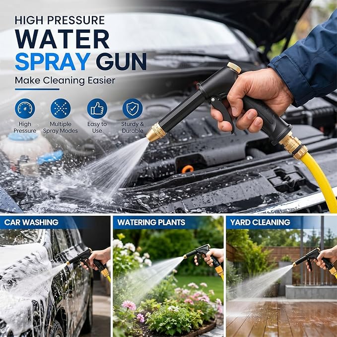 High Pressure Sprayer for Car Wash & Patio Cleaning, Easy Outdoor Watering Tool for Homeowners (AA)