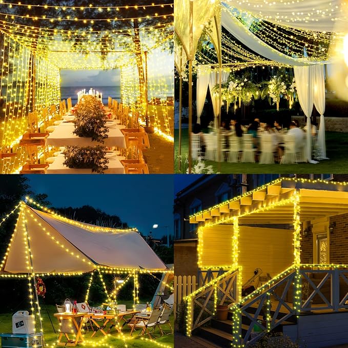 Christmas Lights Outdoor, 403FT 1000 LED String Lights 8 Modes and Timer Memory Function Twinkle Fairy Lights IP44 Waterproof Plug in for Xmas Tree Wedding Party Holiday Decor(Warm White)