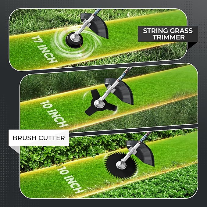 36CC Gas Powered String Trimmer, 3IN1 2-Stroke Gas Powered Weed Wacker with Brush Cutter, 3/40-Tooth Blade, Shoulder Strap for Garden, Yard