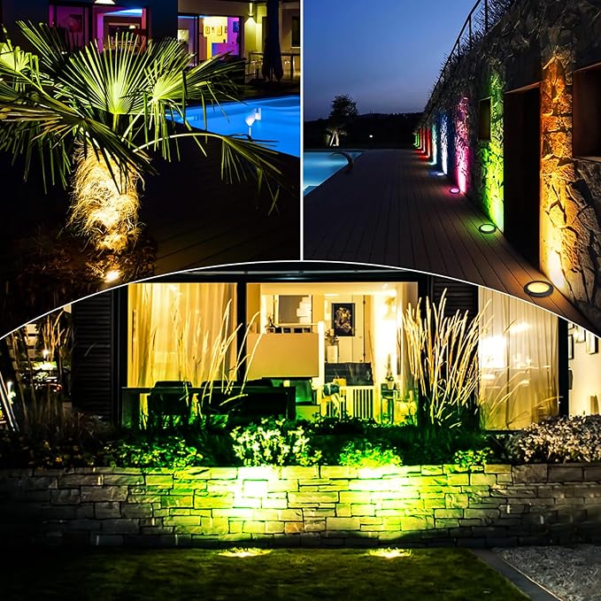 Landscape Lighting - Low Voltage Landscape Lighting 10W RGB Landscape Lights with Color Changing, 12V-24V Waterproof Outdoor In-Ground Lights for Yard Garden (10)