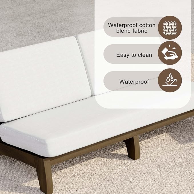 2 Pieces Patio Furniture Sets, All-Weather Outdoor Wood Bistro Set Patio Conversation Side Table Chiars and Patio Loveseat for Balcony, Backyard