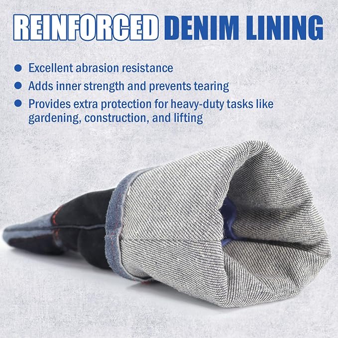 IC ICLOVER Animal Handling Gloves, Snake Bite Proof Gloves, Double Leather | Cat, Dog Training, Bird, Falconry, Snake Reptile Handling, Animal Control, Reinforced Palm Padded, Anti Bite Scratch Gloves