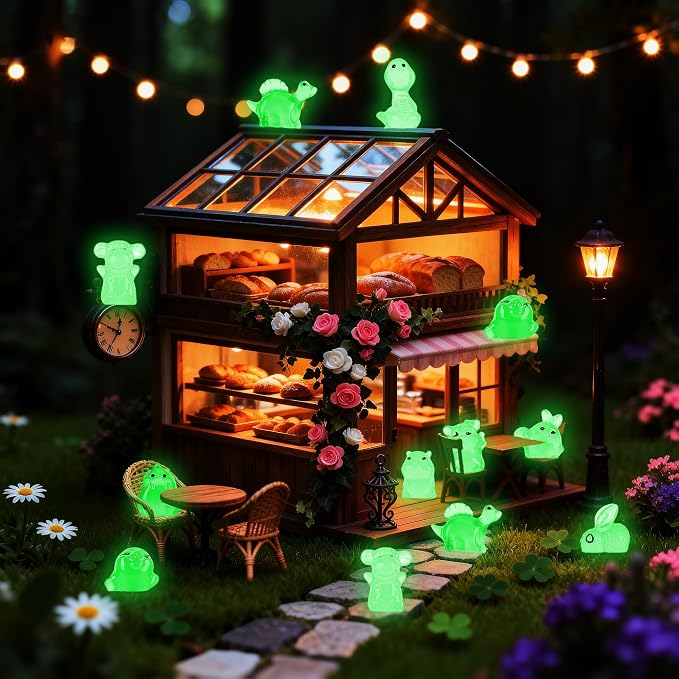110 pcs Mini Resin Animals Blind Bags, Glow in The Dark Animal Resin Models, 50+ Animal Combination Sets for Adults, Miniature Animal for Fairy Garden, Dollhouse, DIY Craft Decor