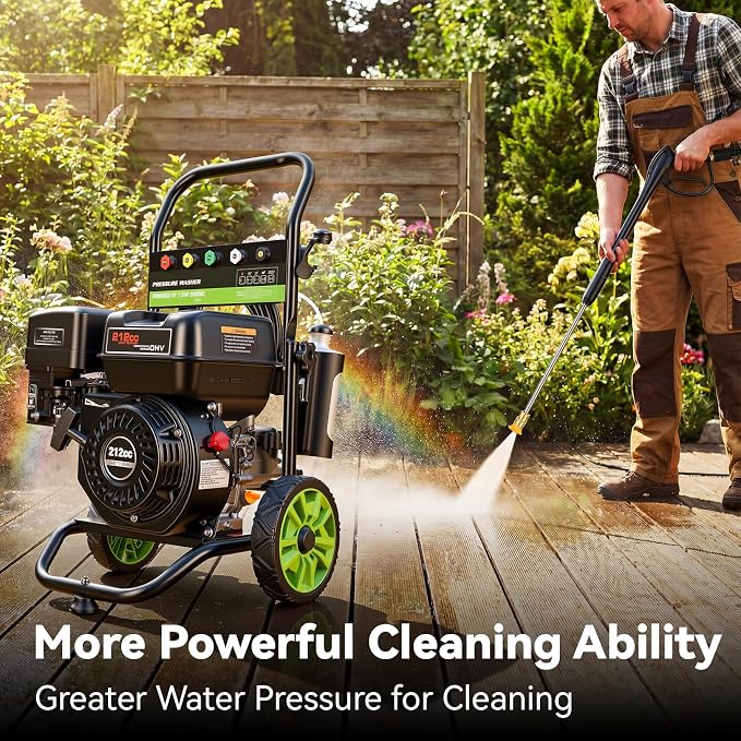 Gas Powered Pressure Washer 4200 PSI Gas Power Washer 4.0 GPM 212CC Commercial High Pressure Washer, with Spray Gun and Extension Wand, 5 Quick Connect Nozzles, Copper Pump,EPA/CARB/ETL