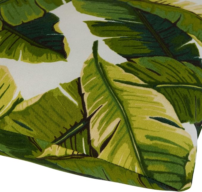 Greendale Home Fashions Outdoor 17-inch Square Decorative Throw Pillow, 2-Pack, Tropical White