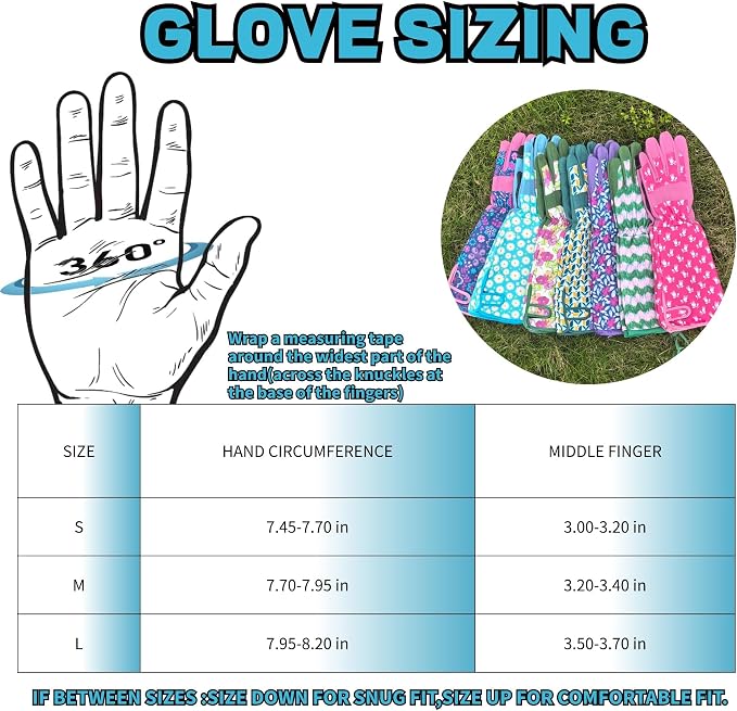 Thornproof Rose&Cactus Gardening Gloves,Gauntlet Garden Glove,Gifts | Canvas,Cute Floral Pattern,Leather Palm,Touchscreen,Durable Material,Garden Gift,Men&Women,Machine Washable,Adjustable Cuff