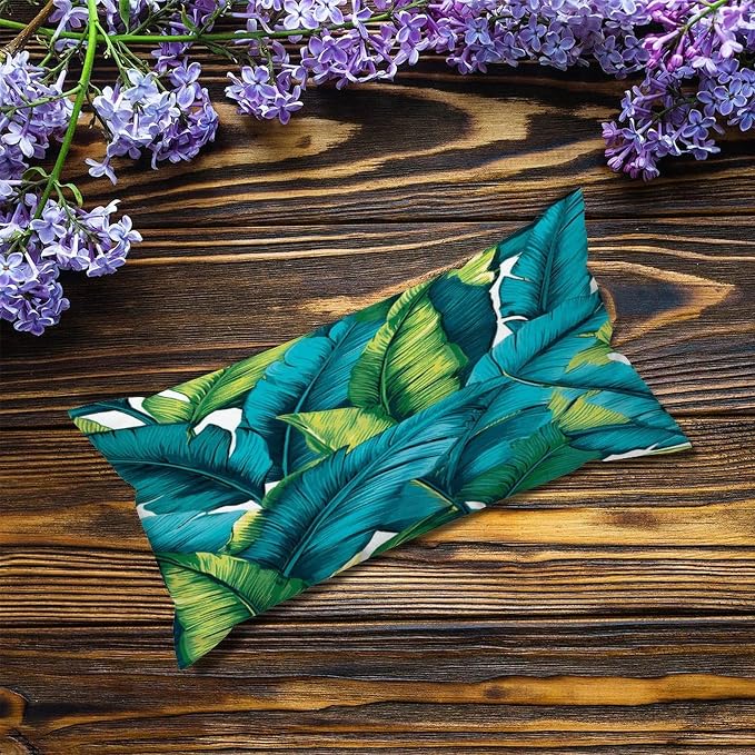 Set of 2 Turquoise Lime Green Teal Blue Aqua Tropical Plants Pillow Covers 12x24in Farmhouse Canvas Cushion Covers Outdoor for Couch Chair Home Decor for Family Friends