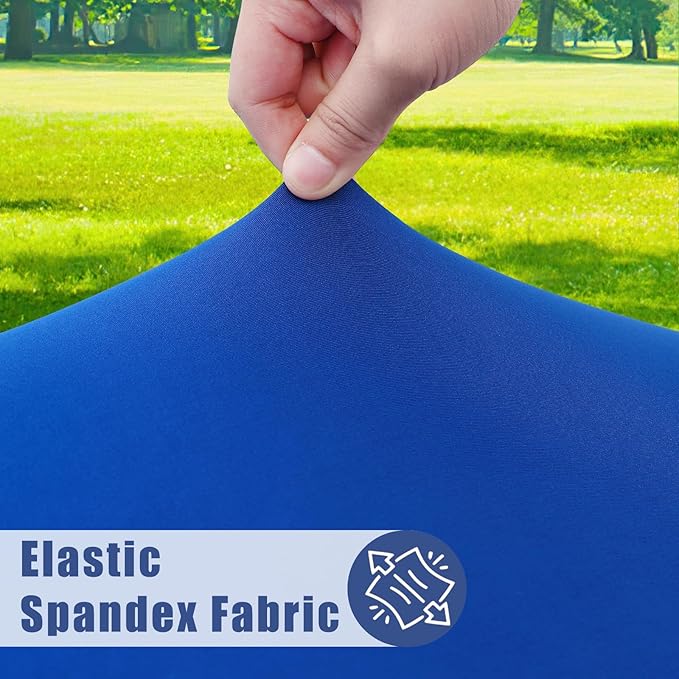 Moosfor Spandex 4 Foot Rectangle Table Cloth 2 Pack, Elastic Fitted Tablecloths for Picnic, Stretch Washable Patio Table Cover for Outdoor, Camping, Banquet and Parties (Blue, 30"x48")