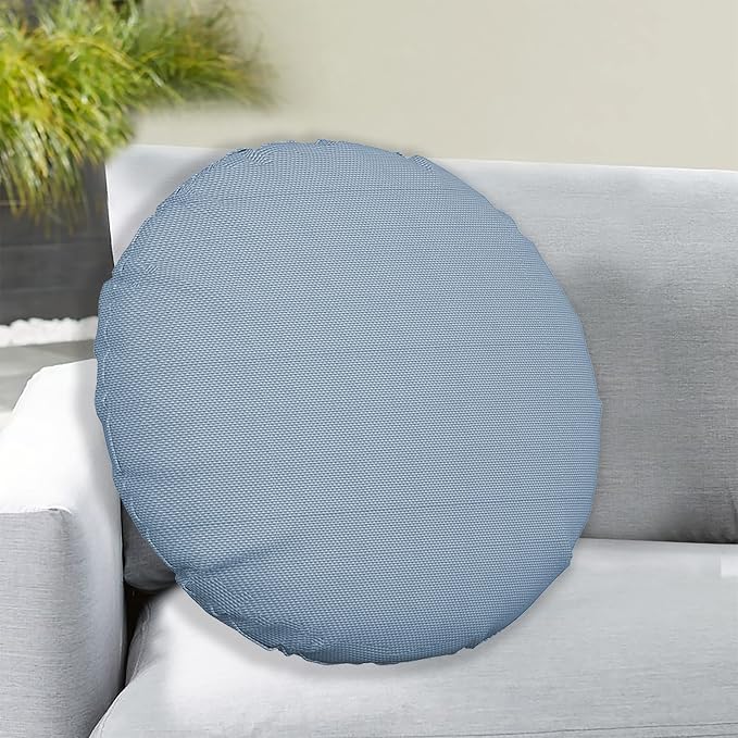Covers & all Round Pillow Cover, Weather & UV Resistant Water Repellant Protector for Pillows Home Office Living Room Decor Chair Sofa Couch, with Zippers (40" Diameter x 5" H, Sky Blue)