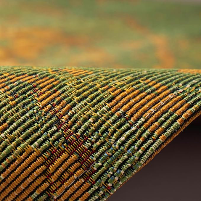 Liora Manne Marina Low Profile Durable Indoor/Outdoor Woven Rug- Kermin Green 7'10" x 9'10"