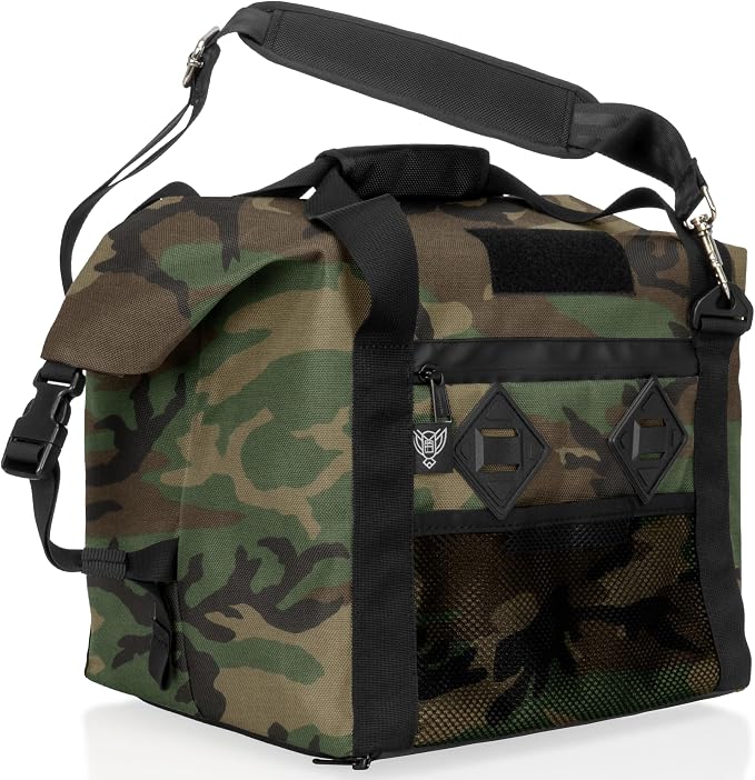 Xtreme Sight Line ~ G CUBƎ 25 Faraday Bag for Small Generators and Electronics ~ Protects Against EMP, CME, EMF & RF ~ Signal Blocking ~ Diamond Form Faraday Lined Interior ~ Woodland Camo